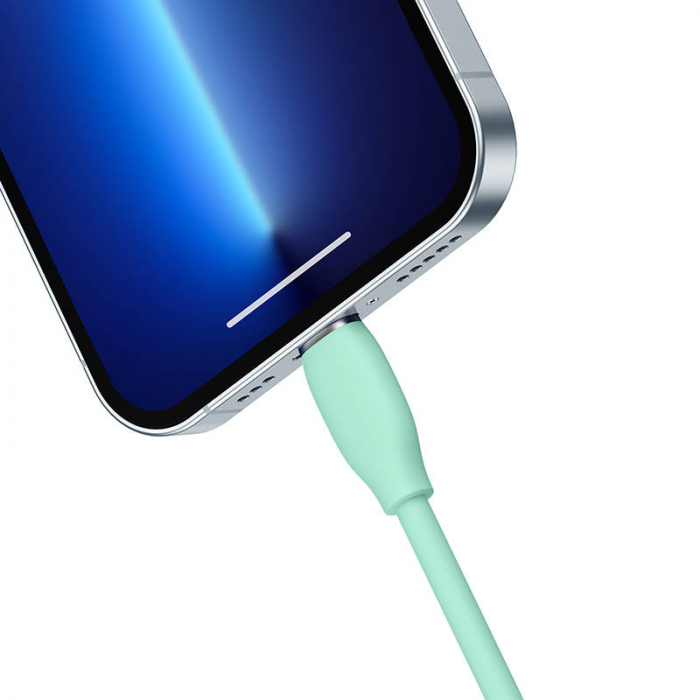 Cablu de date rapid BASEUS Jelly USB la Lightning 2.4A 2m (verde) CAGD000106 [4]