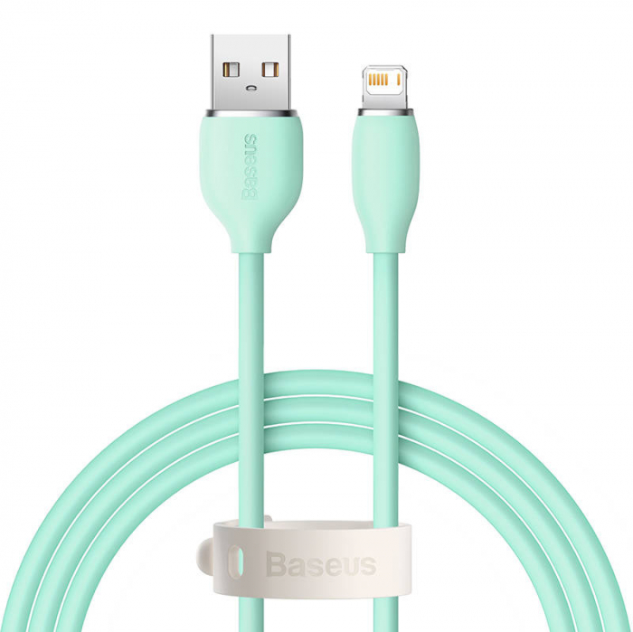 Cablu de date rapid BASEUS Jelly USB la Lightning 2.4A 2m (verde) CAGD000106