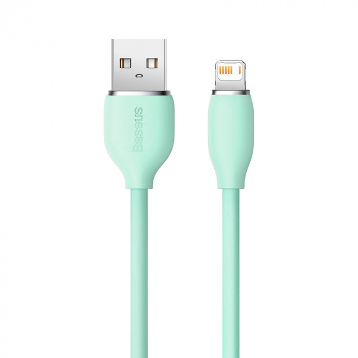 Cablu de date rapid BASEUS Jelly USB la Lightning 2.4A 2m (verde) CAGD000106 [7]