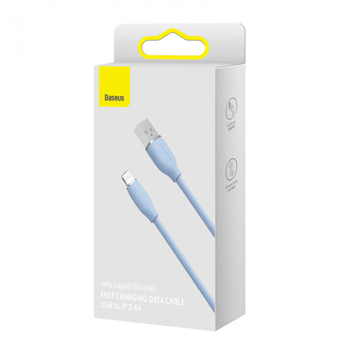 Cablu de date rapid BASEUS Jelly USB la Lightning 2.4A 1.2m (albastru) CAGD000003 [6]
