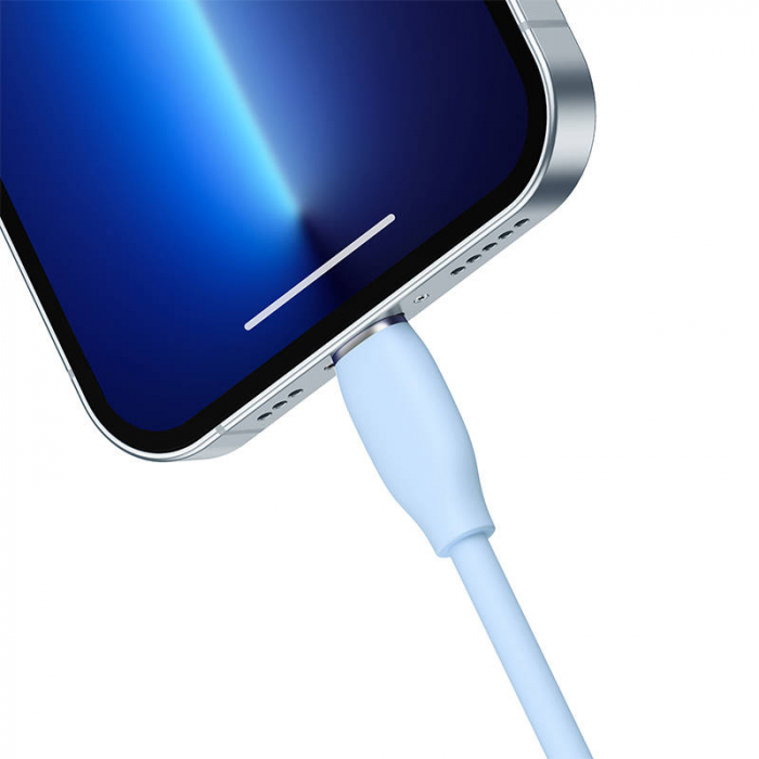 Cablu de date rapid BASEUS Jelly USB la Lightning 2.4A 1.2m (albastru) CAGD000003 [4]