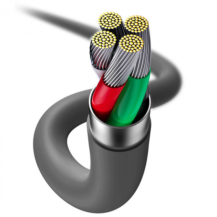 Cablu de date rapid BASEUS Jelly USB la Lightning 2.4A 1.2m (negru) CAGD000001 [5]