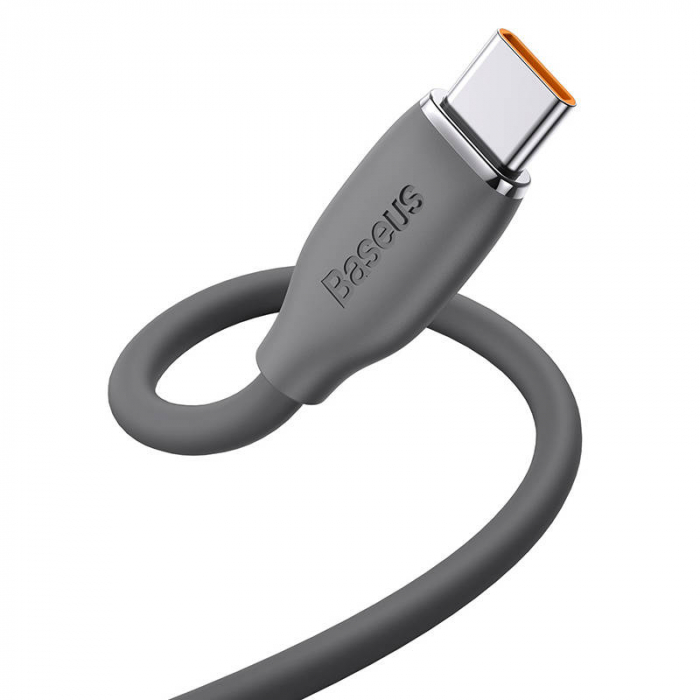 Cablu de date rapid BASEUS Jelly USB la USB-C 100W 480Mbps flash charging 1.2m (negru) CAGD010001 [4]