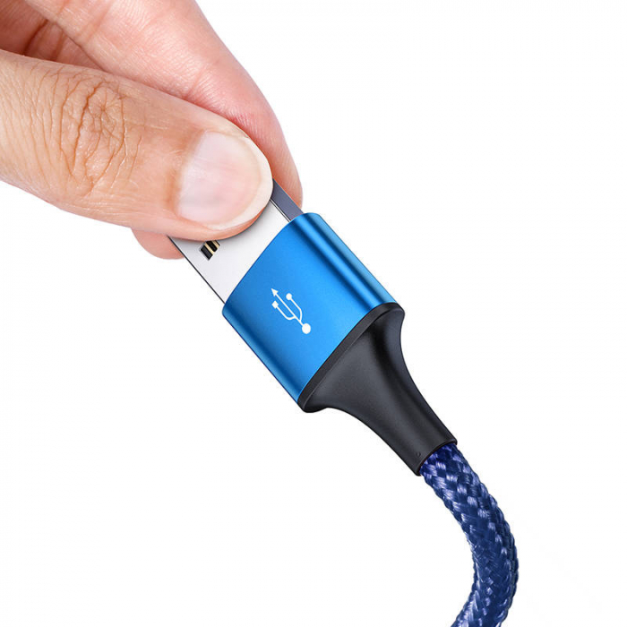 Cablu de date rapid USB BASEUS 3in1 USB-C / Lightning / Micro 20W 1.2m - Albastru CAJS000003 [2]