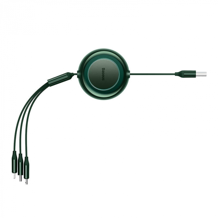 Cablu de date rapid USB BASEUS Bright Mirror 2 3in1 USB-C / Lightning / Micro 3.5A 1.1m - Verde CAMJ010006 [2]