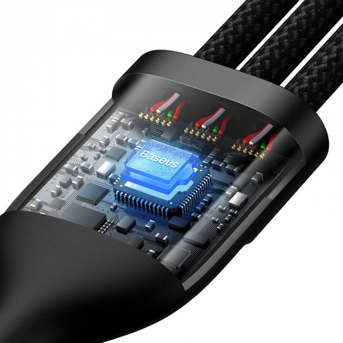 Cablu de date rapid USB BASEUS Flash 3in1 USB-C / Lightning / Micro 100W 1.5m - Negru CASS030201 [4]
