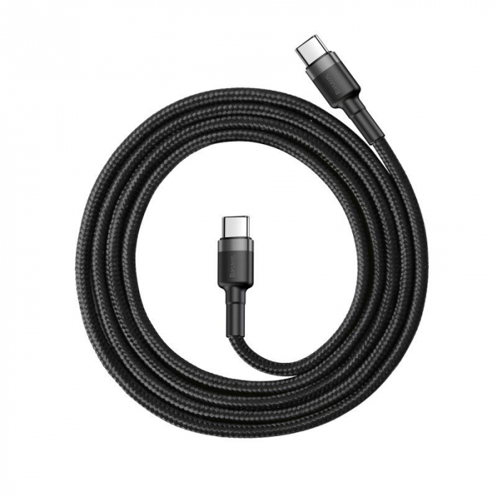 Cablu de date USB-C BASEUS PD 2.0 QC 3.0 60W 1m (gri+negru) CATKLF-GG1 [2]
