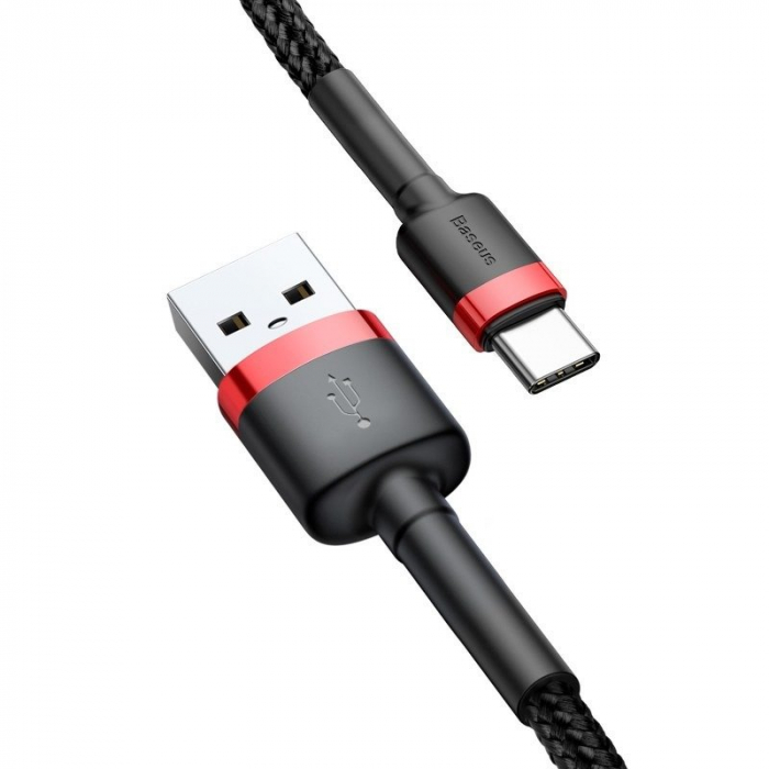 Cablu de date USB-C BASEUS 3A 1m (rosu+negru) CATKLF-B91 [4]