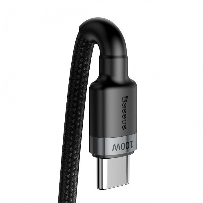Cablu de date rapid BASEUS Cafule USB-C la USB-C PD2.0 100W flash charging 20V 5A 2m (negru+gri) CATKLF-ALG1 [3]