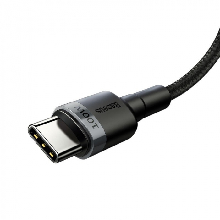 Cablu de date rapid BASEUS Cafule USB-C la USB-C PD2.0 100W flash charging 20V 5A 2m (negru+gri) CATKLF-ALG1 [4]
