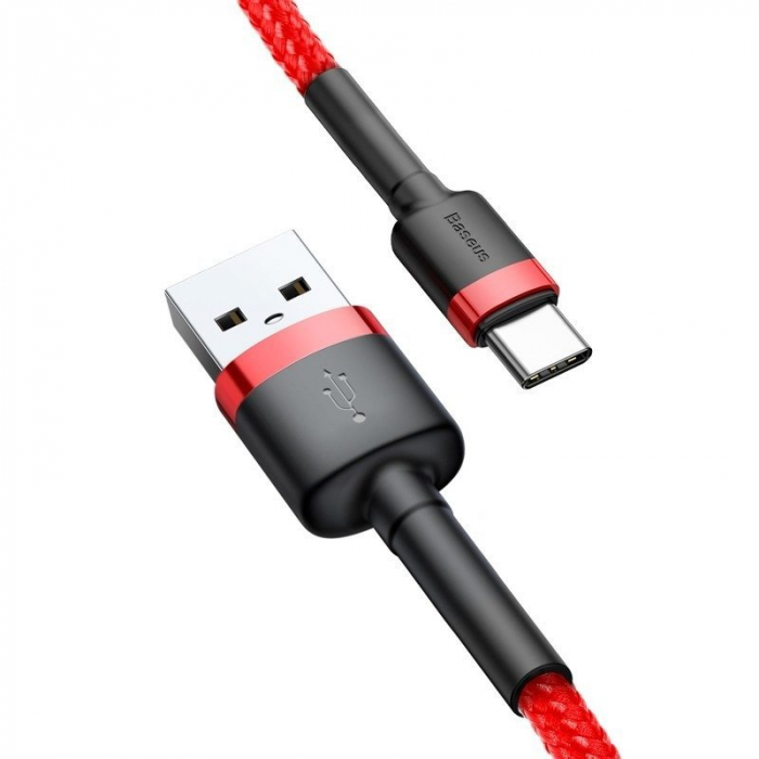 Cablu de date USB-C BASEUS Cafule 2A 3m (rosu) CATKLF-U09 [4]
