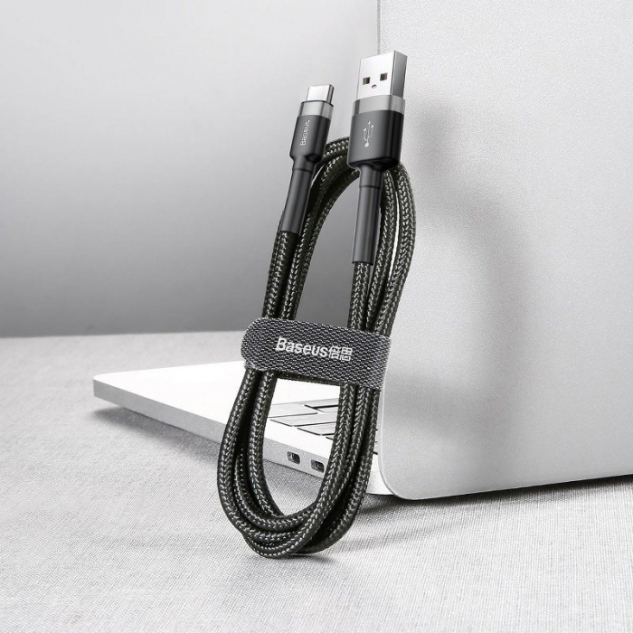 Cablu de date USB-C BASEUS Cafule 2A 3m (negru+gri) CATKLF-UG1 [7]