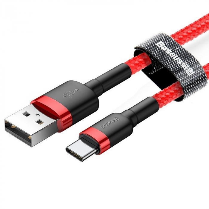 Cablu de date USB-C BASEUS Cafule 2A 3m (rosu) CATKLF-U09 [2]