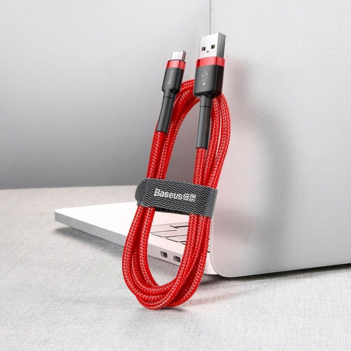 Cablu de date USB-C BASEUS Cafule 2A 3m (rosu) CATKLF-U09 [6]