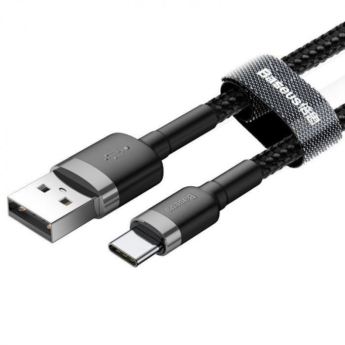 Cablu de date USB-C BASEUS Cafule 2A 3m (negru+gri) CATKLF-UG1 [2]