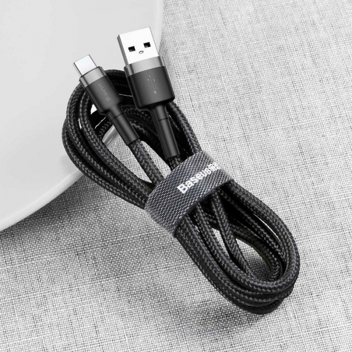 Cablu de date USB-C BASEUS Cafule 2A 3m (negru+gri) CATKLF-UG1 [6]