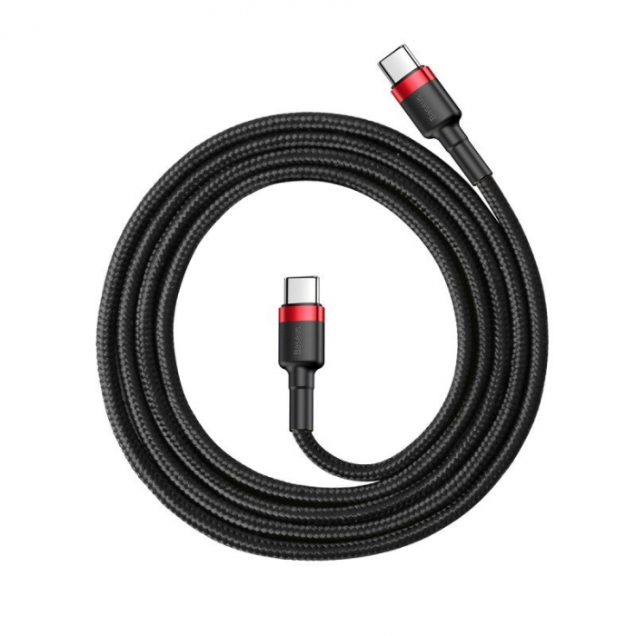 Cablu de date USB-C BASEUS PD 2.0 QC 3.0 60W 2m (negru+rosu) CATKLF-H91 [2]