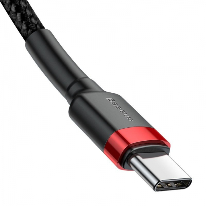 Cablu de date USB-C BASEUS PD 2.0 QC 3.0 60W 2m (negru+rosu) CATKLF-H91 [3]