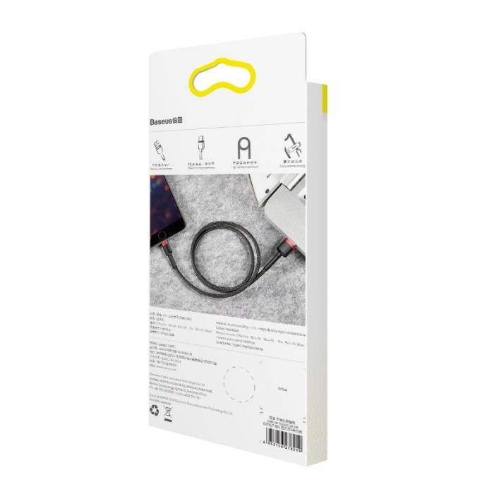 Cablu de date USB Lightning BASEUS Cafule 1,5A 2m (negru+rosu) CALKLF-C19 [7]