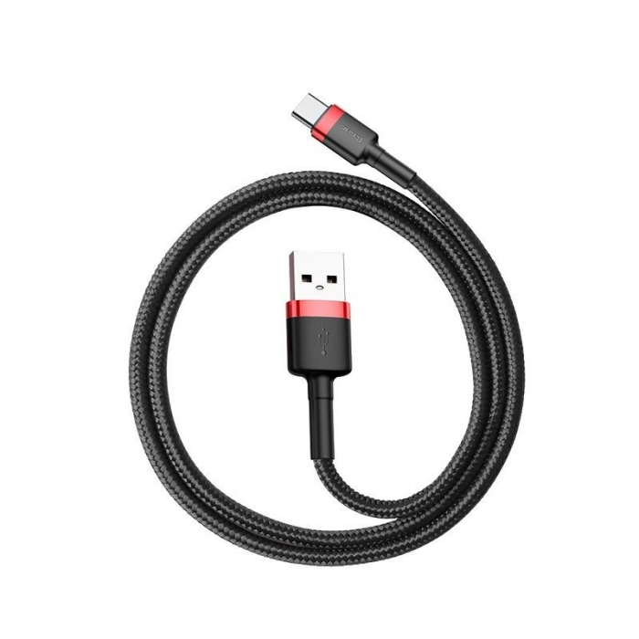 Cablu de date USB-C BASEUS Cafule 2A 3m (negru+rosu) CATKLF-U91 [3]