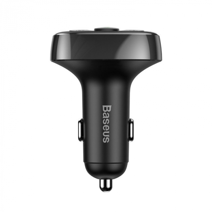 Modulator FM bluetooth BASEUS Tip T 2xUSB microSD (negru) CCTM-01 [3]