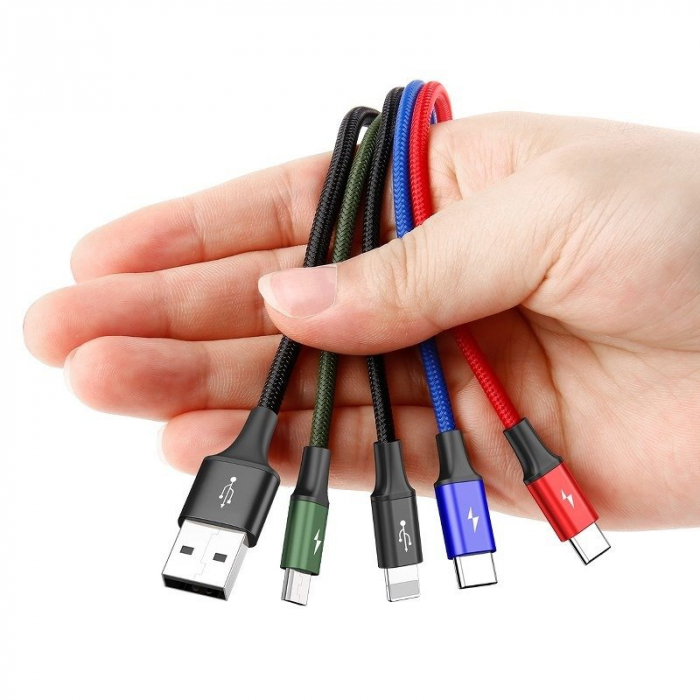 Cablu de date rapid USB BASEUS 4in1 2xUSB-C / Lightning / Micro 3.5A 1.2m - Negru CA1T4-B01 [9]