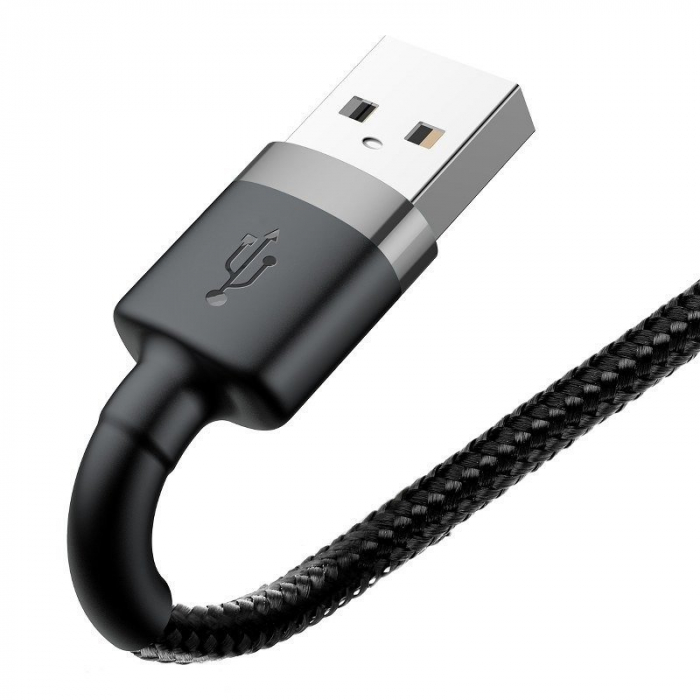 Cablu de date USB Lightning BASEUS Cafule 2.4A 1m (gri+negru) CALKLF-BG1 [5]