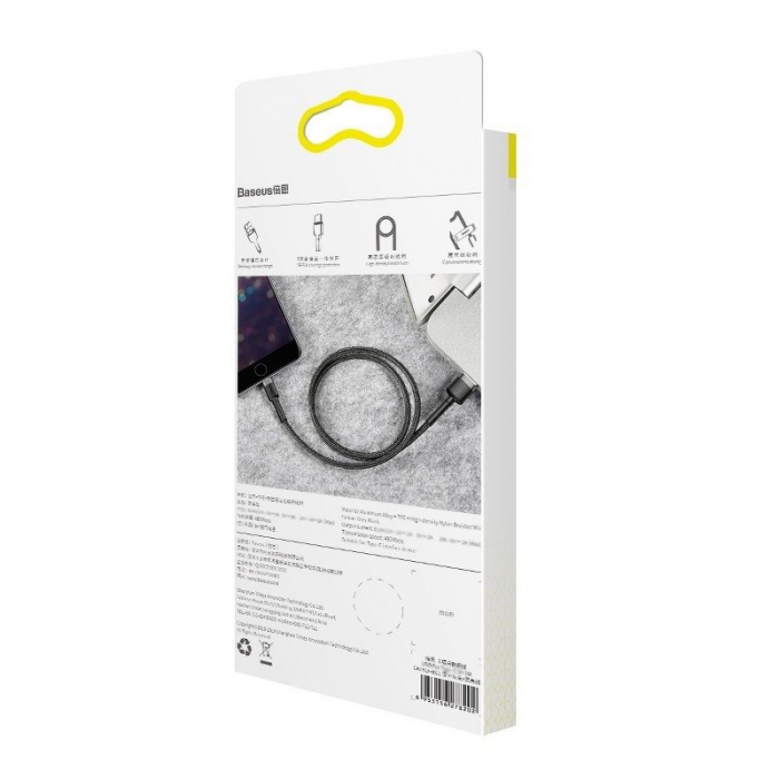 Cablu de date USB Lightning BASEUS Cafule 2.4A 1m (gri+negru) CALKLF-BG1 [10]