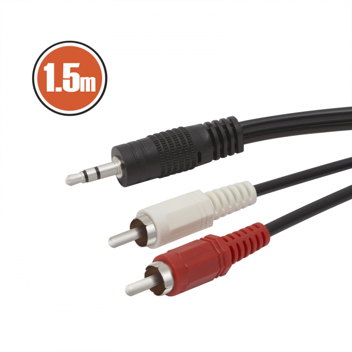 Cablu RCA JACKfisa 2 x RCA-fisa 3,5 st JACK1,5 m