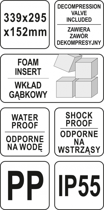 Valiza ermetica pentru unelte YATO polipropilena flexibila 339X295X152mm [7]