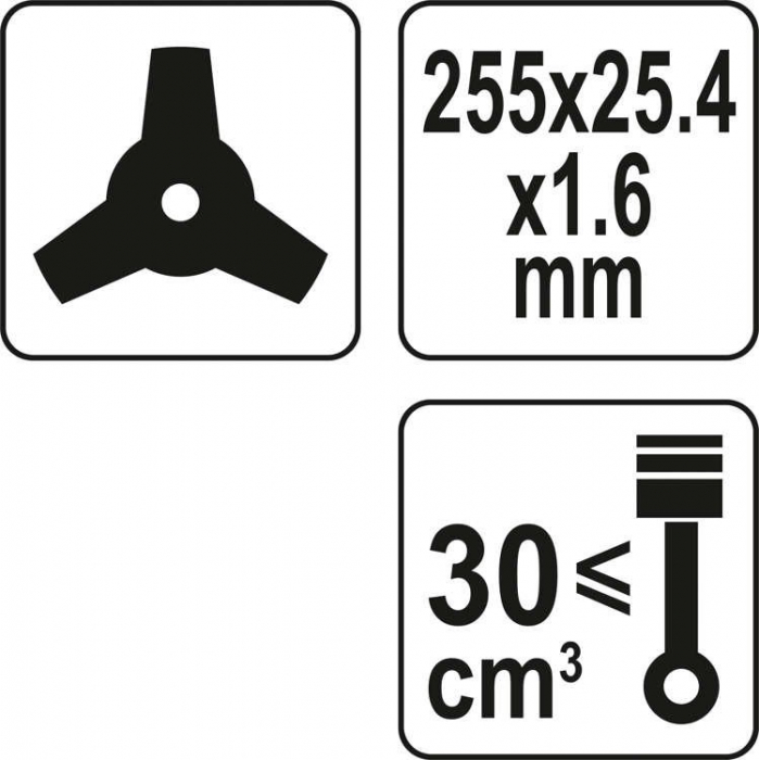 Lama tripla pentru motocoasa YATO 255mm, 25.4mm [3]