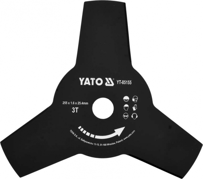 Lama tripla pentru motocoasa YATO 255mm, 25.4mm