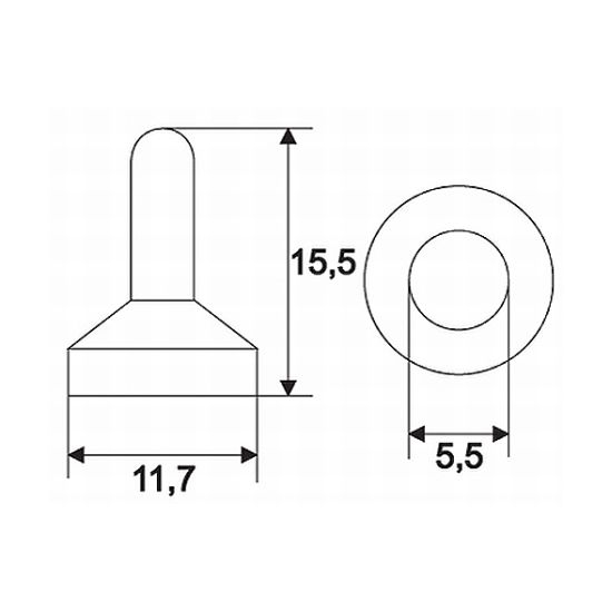 Capison ermetic din siliconicpt. intrerupatoare cu brat 11,7 x 15,5 mm [2]