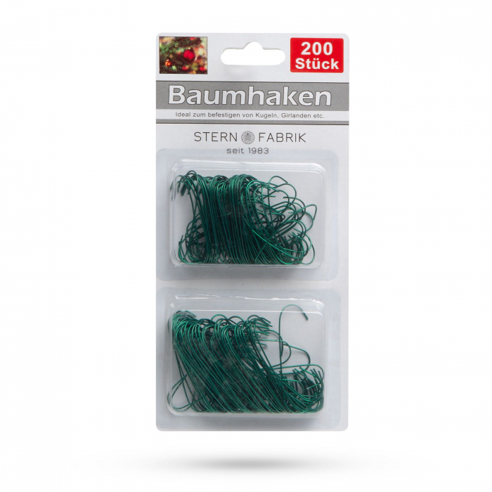 Carlige pt. suspendarea bomboanelor si podoabelor de pom de Craciun - verde inchis - 200 buc./pachet [2]