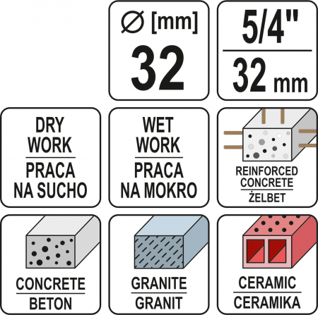 Carota diamantata YATO pentru beton [3]