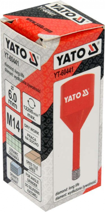 Carota diamantata YATO pentru polizor unghiular M14 [3]