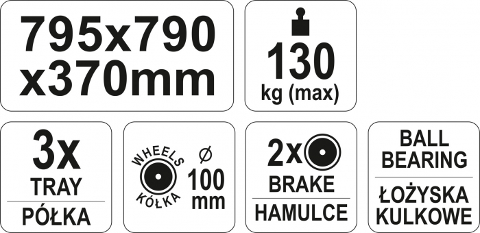 Carucior mobil YATO pentru scule 3 nivele [6]