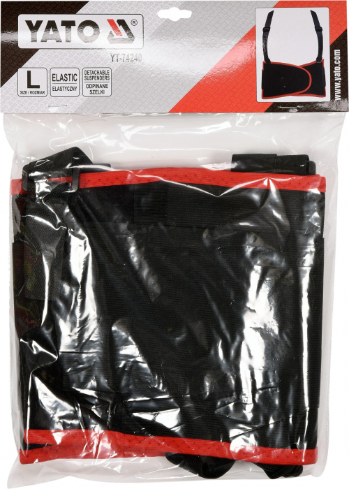 Centura elastica YATO, cu bretele, negru, marimea L [3]