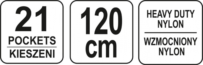 Centura pentru scule YATO 90-120cm 21 buzunare NYLON [4]