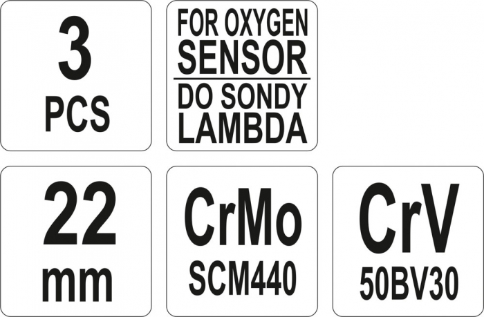 Set chei tubulare pentru sonda lambda YATO 22mm 30-80mm CrV-CrMo [3]