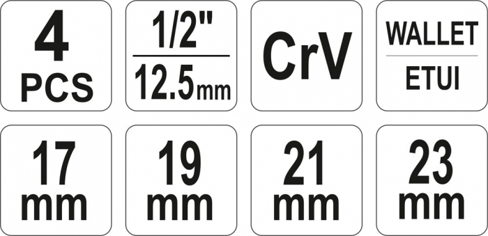 Cheie pentru roti YATO 1/2 17X19X21X23mm [5]