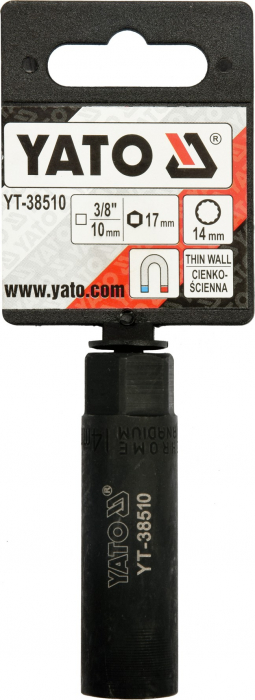 Cheie tubulara bujii YATO 3/8 14mm 12 puncte CrV neagra [2]