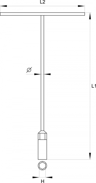 Cheie tubulara tip T YATO, CrV 6140, AS-DRIVE, 310mm