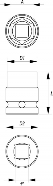 Cheie tubulara YATO, adanca, hexagonala, CrMo, 1 [2]