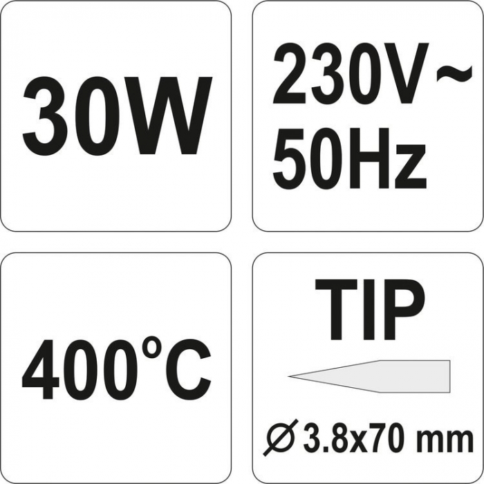 Ciocan de lipit YATO 30-80W temperatura 400-520 ˚C [4]