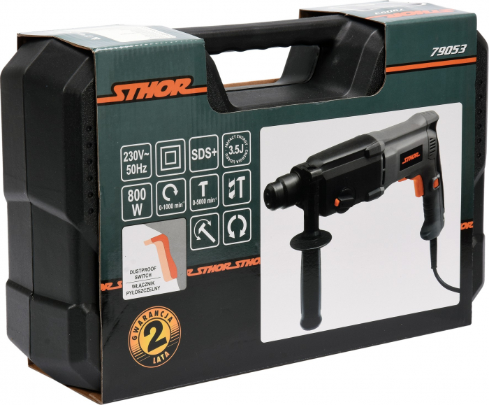 Ciocan rotopercutor STHOR SDS+ 800W 3.5J 4 functii [4]