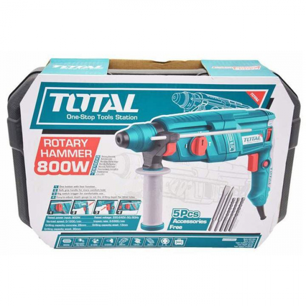 Ciocan Rotopercutor TOTAL, SDS plus, 800W, 2.5J [2]