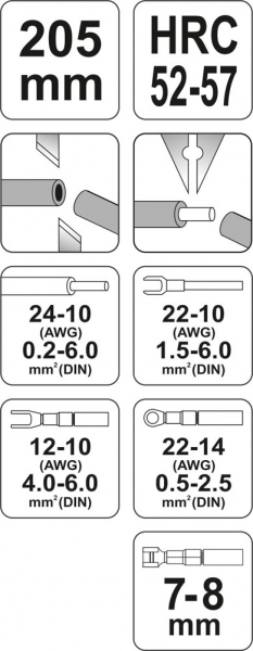 Cleste decablator si sertizat YATO, automat, 205mm, 0.2-6mm, universal [3]