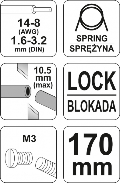 Cleste decablator YATO, pentru cabluri electrice, 170mm, CrV [4]