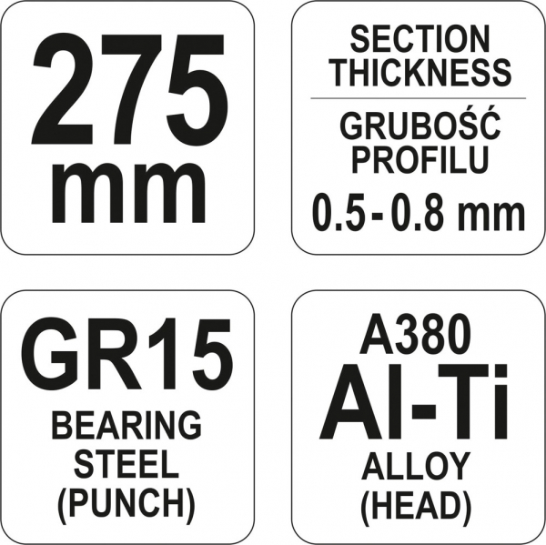 Cleste imbinare elemente din tabla YATO, 275mm [3]